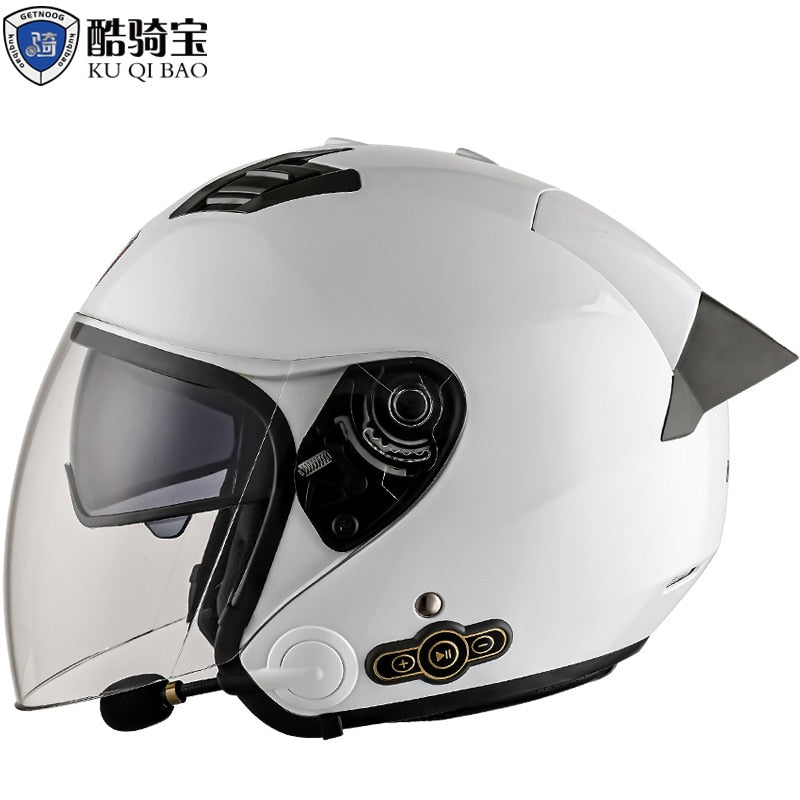 KUQIBAO Electric Motorcycle Helmet for Men. Bluetooth Helmet. 3000-MA Long Battery Life, Off-road Full Face Helmet