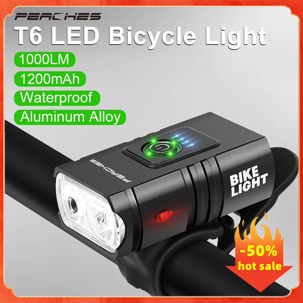 LED Bicycle Light Front, USB Rechargeable MTB  Lamp 1000LM  Headlight. Bike Accessories