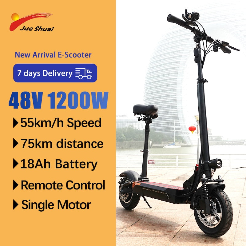 48V 2400W Kickscooter Dual Motor with Seat Folding.  Disc Brake E-scooter.