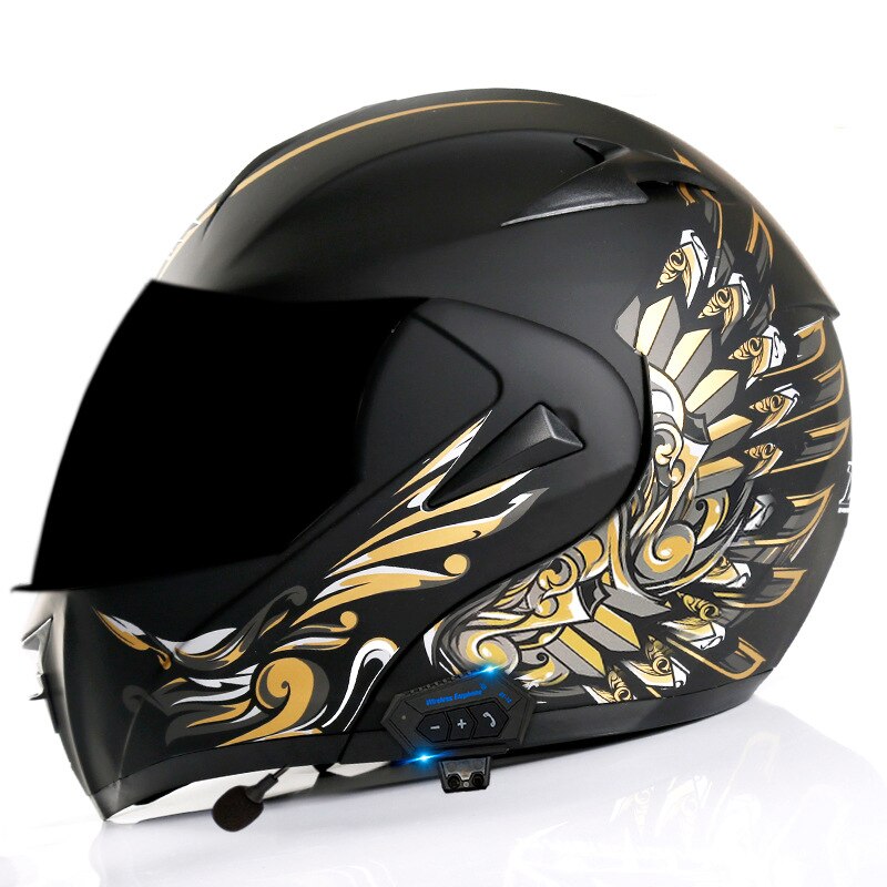 Bluetooth helmet motorcycle sub-blue lightning tea mirror smart helmet motorcycle motorcycle helmet