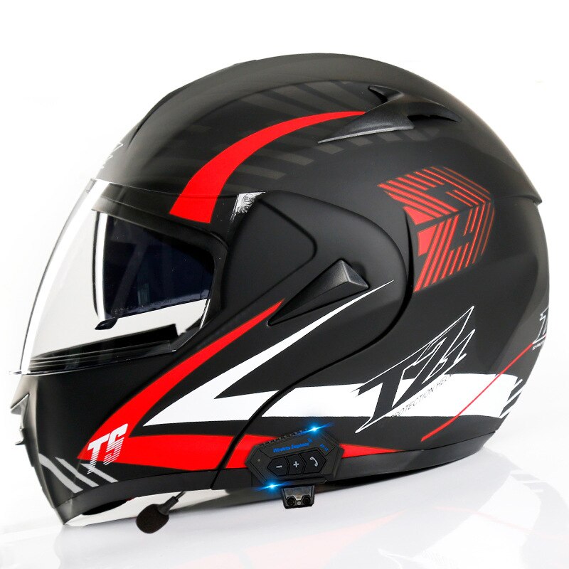 Bluetooth helmet motorcycle sub-blue lightning tea mirror smart helmet motorcycle motorcycle helmet