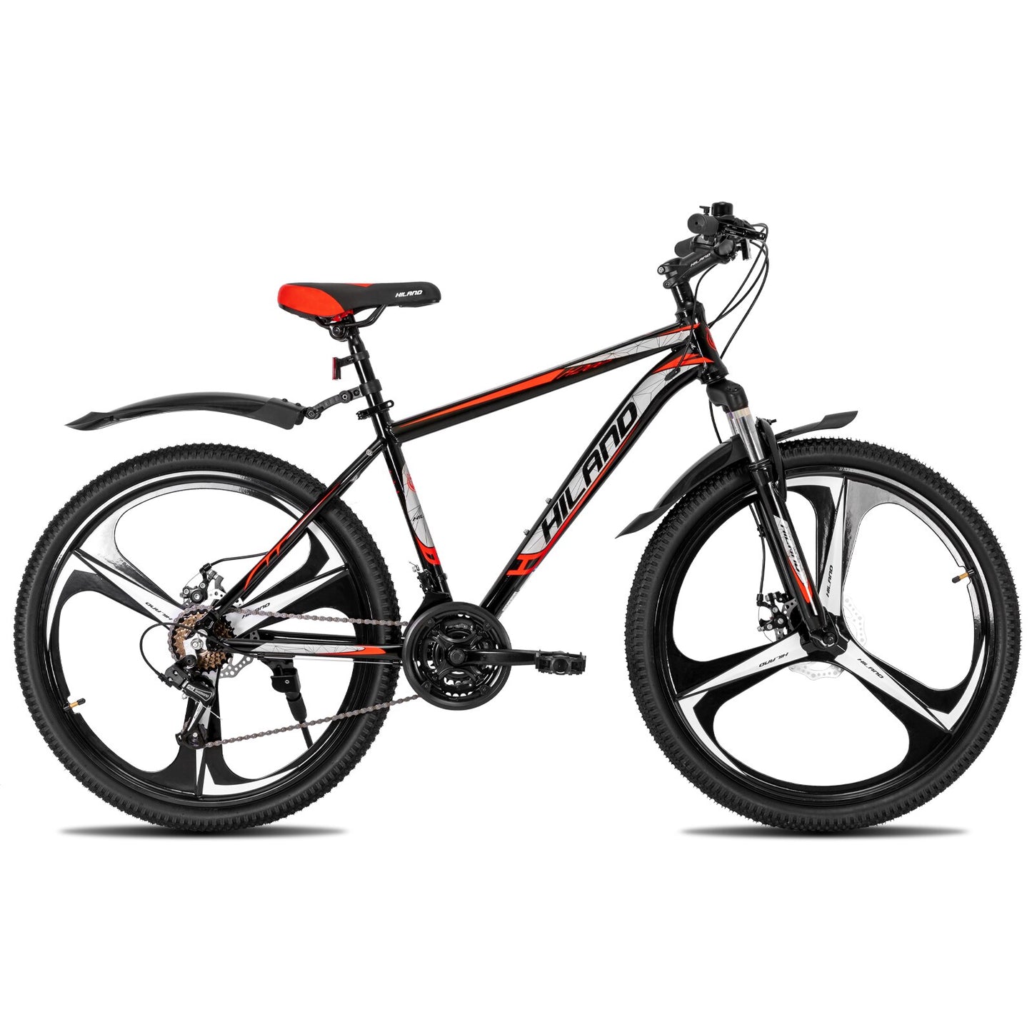 Hiland Mountain Bike 21 Speeds Drivetrain,Aluminum Frame 26 Inch Wheels Disc-Brake.