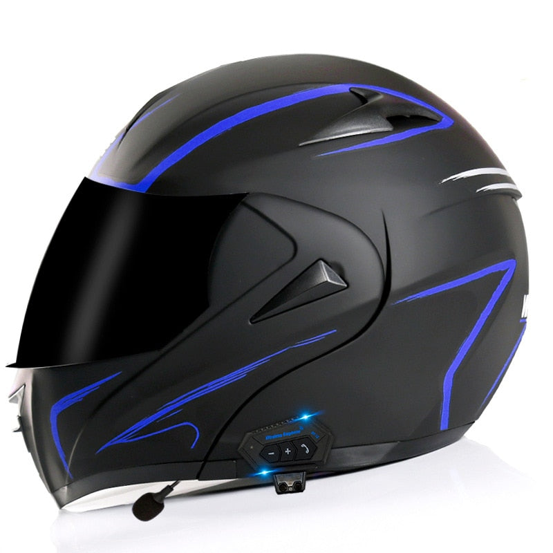 Bluetooth helmet motorcycle sub-blue lightning tea mirror smart helmet motorcycle motorcycle helmet
