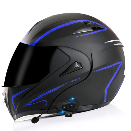 Bluetooth helmet motorcycle sub-blue lightning tea mirror smart helmet motorcycle motorcycle helmet