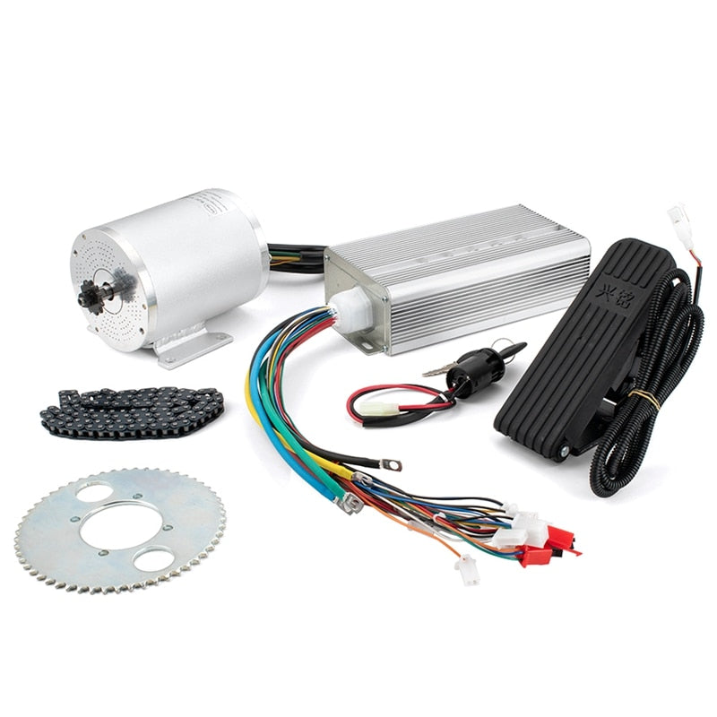 E-bike Conversion Kit 1000w 3000w Electric Motor for Skateboard, 45A Go Kart Electric Motor  Kits with Pedal Throttle