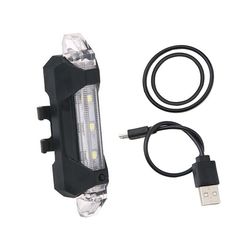 Rechargeable USB LED Bicycle Tail Light  Bike Safety  Front and Rear Flashing Lights.