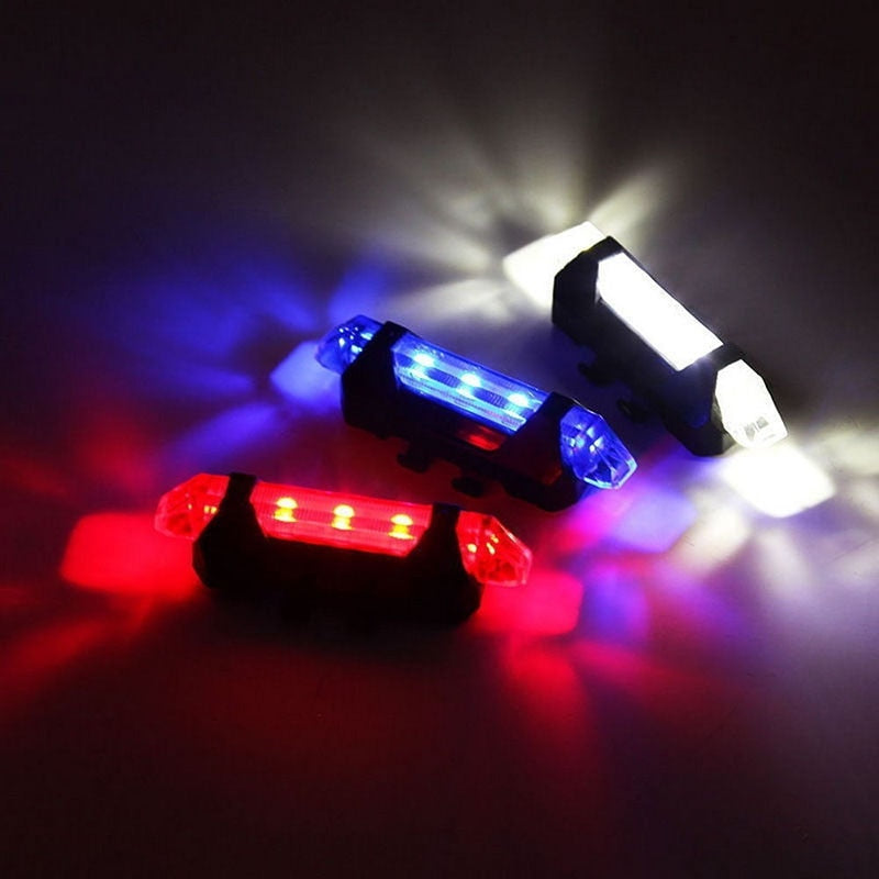 Rechargeable USB LED Bicycle Tail Light  Bike Safety  Front and Rear Flashing Lights.