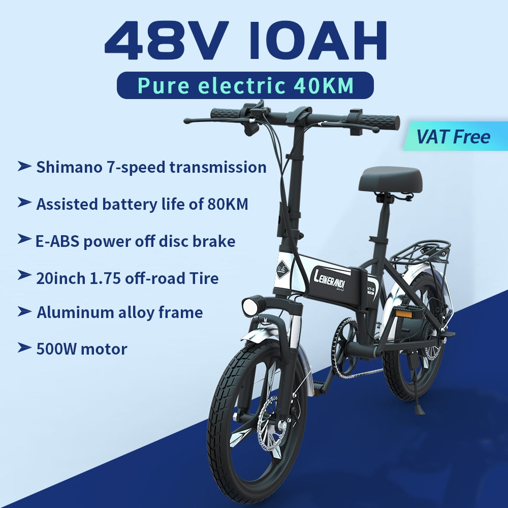 SLUDA New XT5 Folding Mini Electric Bike 500w Brushless Motor Aluminum Alloy Aldult EBicycle Lithium Battery Portable Road Ebike