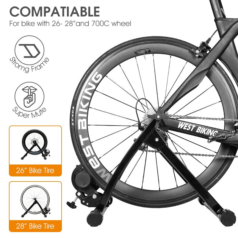 WEST BIKING Indoor Cycling Training Roller 26-28 Inch wheels Basic Home Stationary Bicycle For Exercise Magnetic Resistance