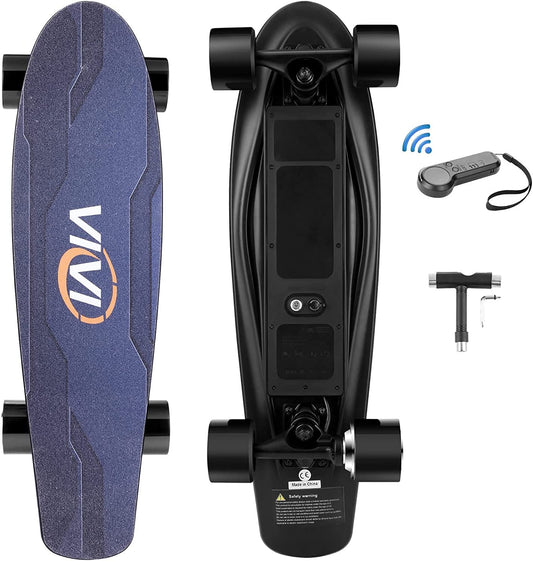 Vivi Electric Skateboard, Electric Longboard with Remote Control, 350W Brushless Motor, 3 Speed Modes for Kids Teens Adults
