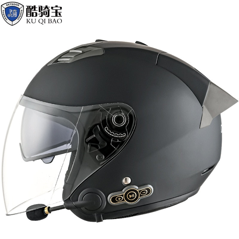 KUQIBAO Electric Motorcycle Helmet for Men. Bluetooth Helmet. 3000-MA Long Battery Life, Off-road Full Face Helmet