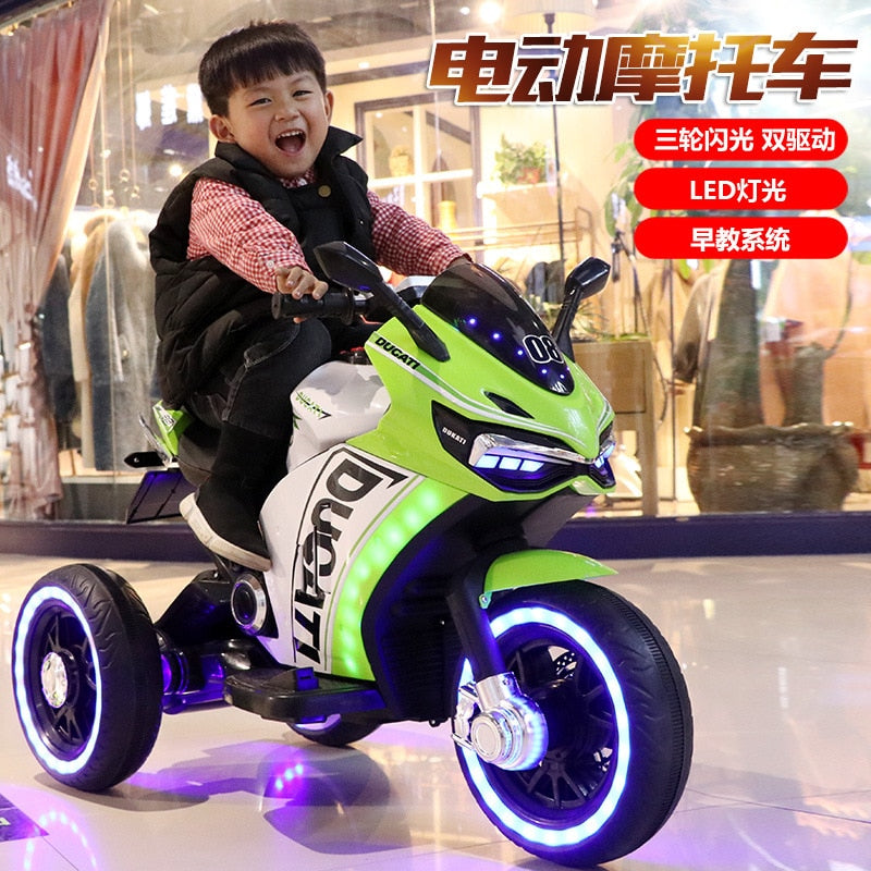 Electric Motorcycle Charging Electric Large Tricycle Stroller Ride on Car Electric for Kid Children 2-10 Years Old