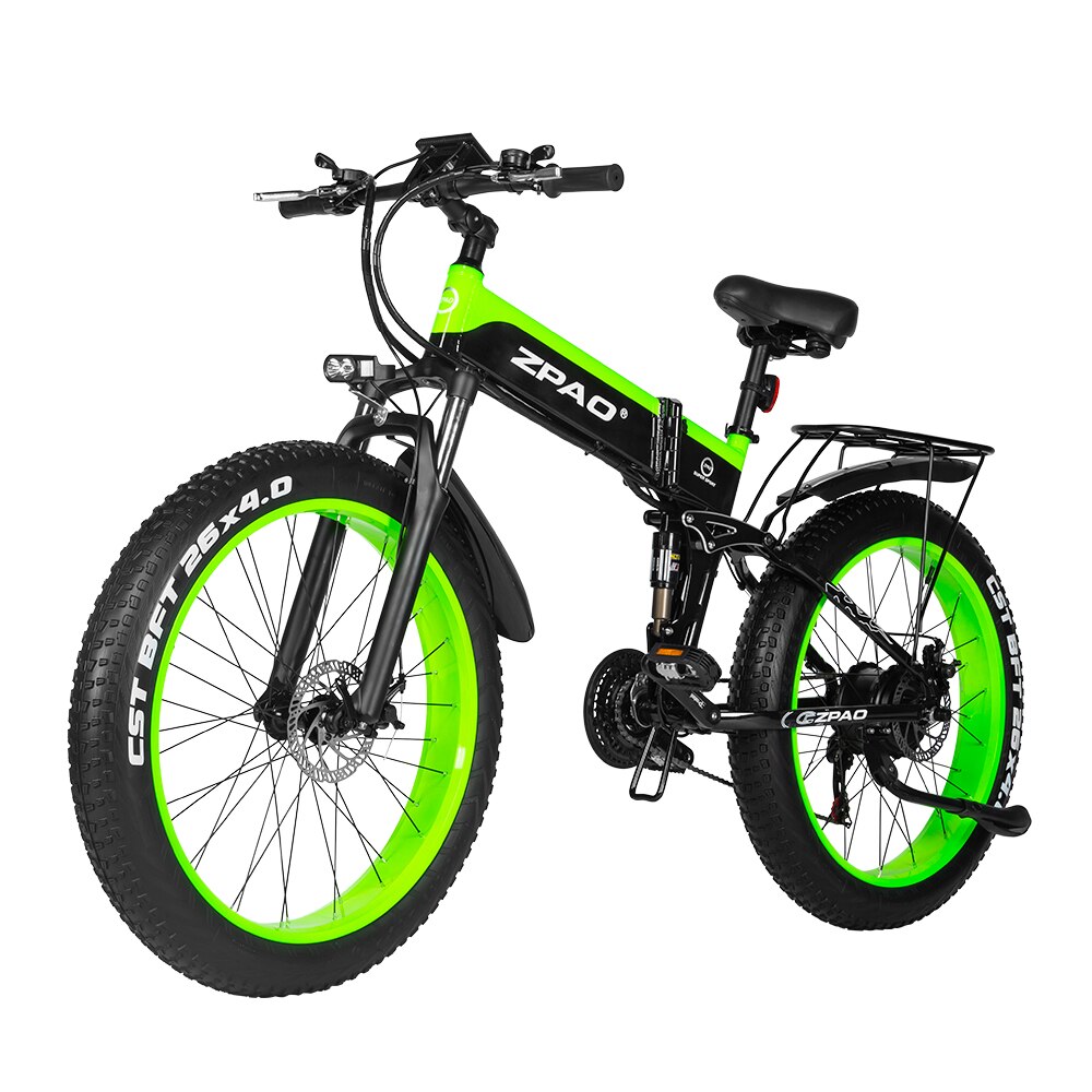 ZPAO Electric Bike 1000W Adult Mountain Bike 26 Inch Snow Electronic Bike 48V Electric Bicycle 4.0 Fat Tire e bike Folded Ebike