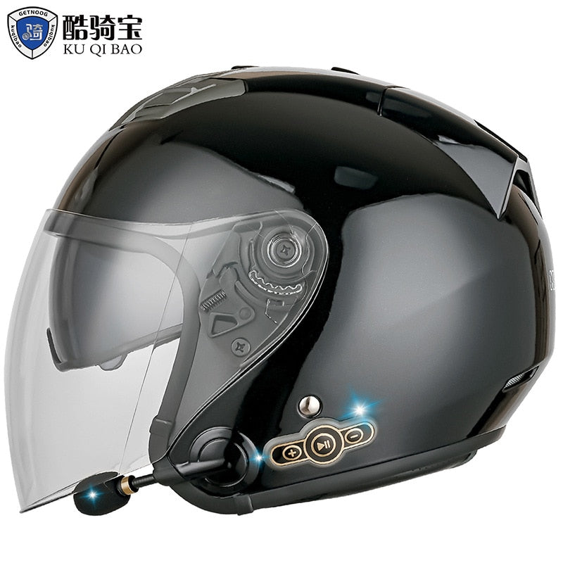 KUQIBAO Electric Motorcycle Helmet for Men. Bluetooth Helmet. 3000-MA Long Battery Life, Off-road Full Face Helmet