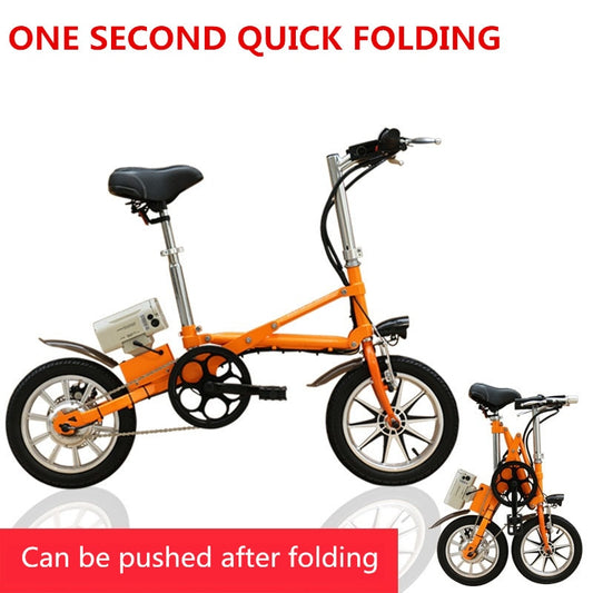 14 Inch Lithium Battery Electric Bike One Second Quick Folding Ebike for Adults Ce LCD E-BIKE Carbon Steel Brushless 36V250W