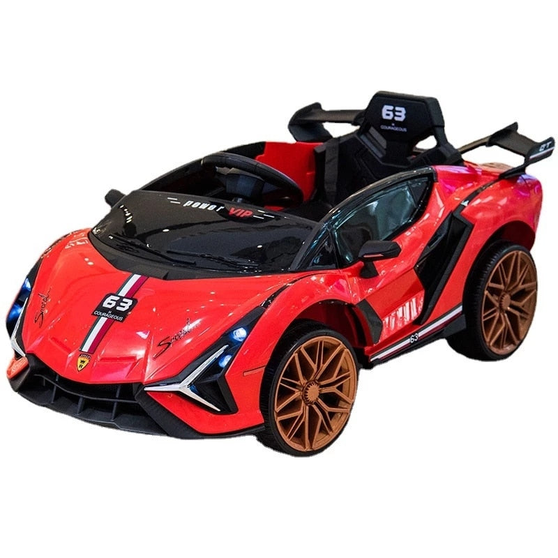 2022 New Children Electric Car Kids Remote Control Car Baby Toys Gifts with Early Education Double Seat Ride on Car 1-6 Y