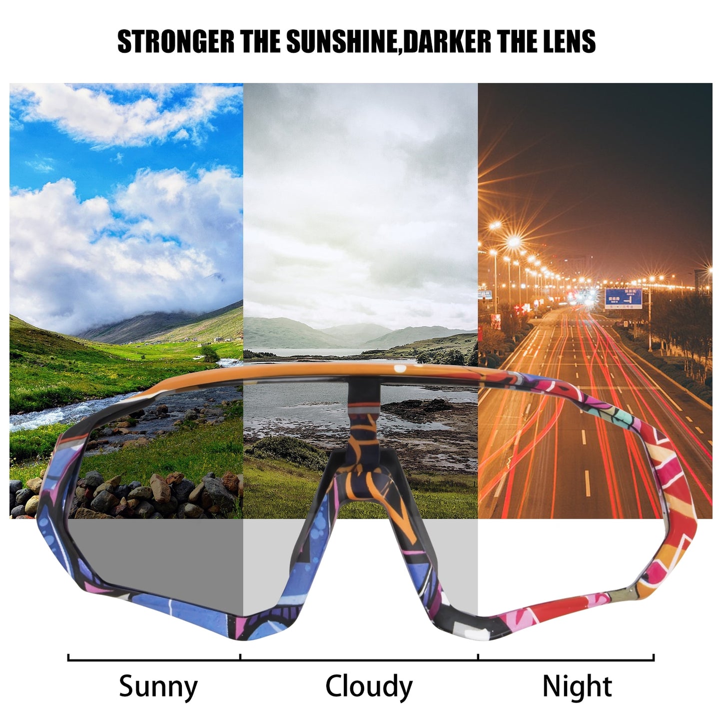 Gafas Ciclismo sport sunglasses. Photochromic cycling glasses.