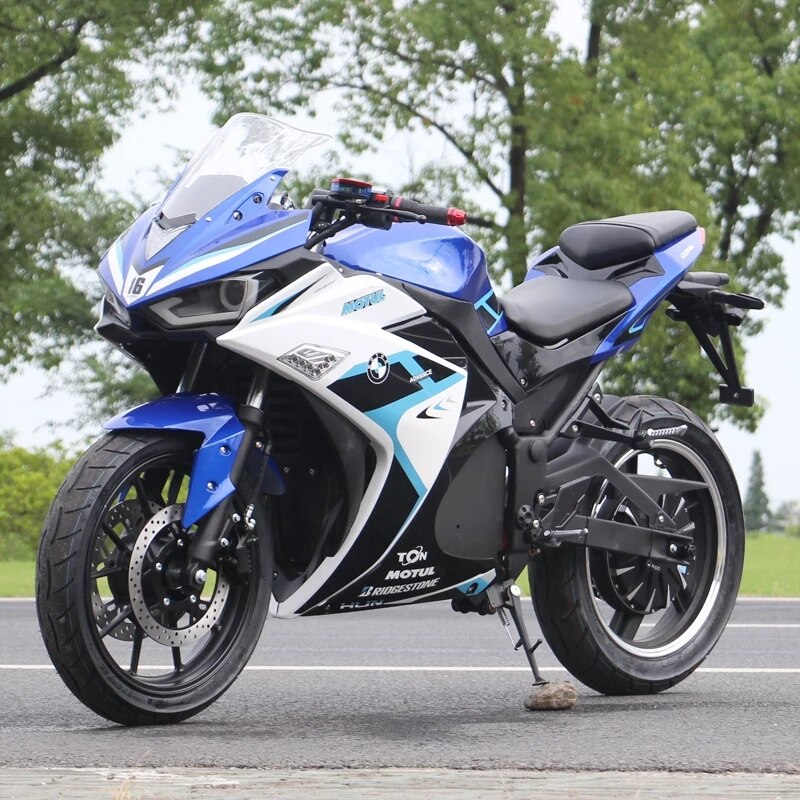 3000W 72V Electric Motorcycle with Twp-wheeled Lithium Battery 24 Tube Controller