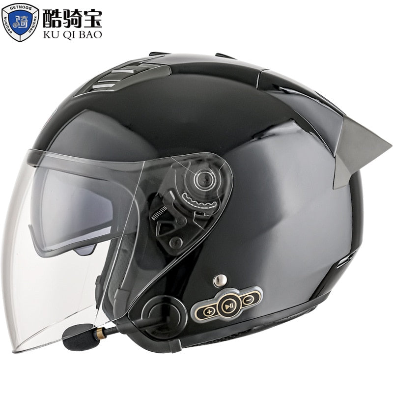 KUQIBAO Electric Motorcycle Helmet for Men. Bluetooth Helmet. 3000-MA Long Battery Life, Off-road Full Face Helmet