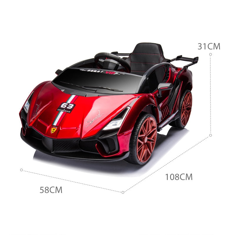 2022 New Children Electric Car Kids Remote Control Car Baby Toys Gifts with Early Education Double Seat Ride on Car 1-6 Y