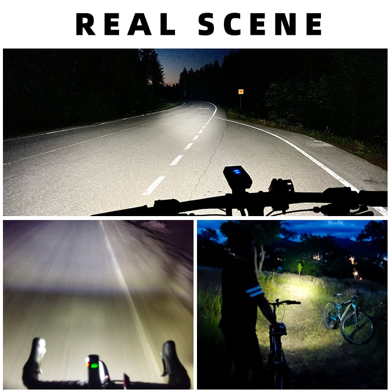 ROCKBROS Bike Light Rainproof USB Rechargeable LED 2000mAh MTB Front Lamp Headlight Aluminum.