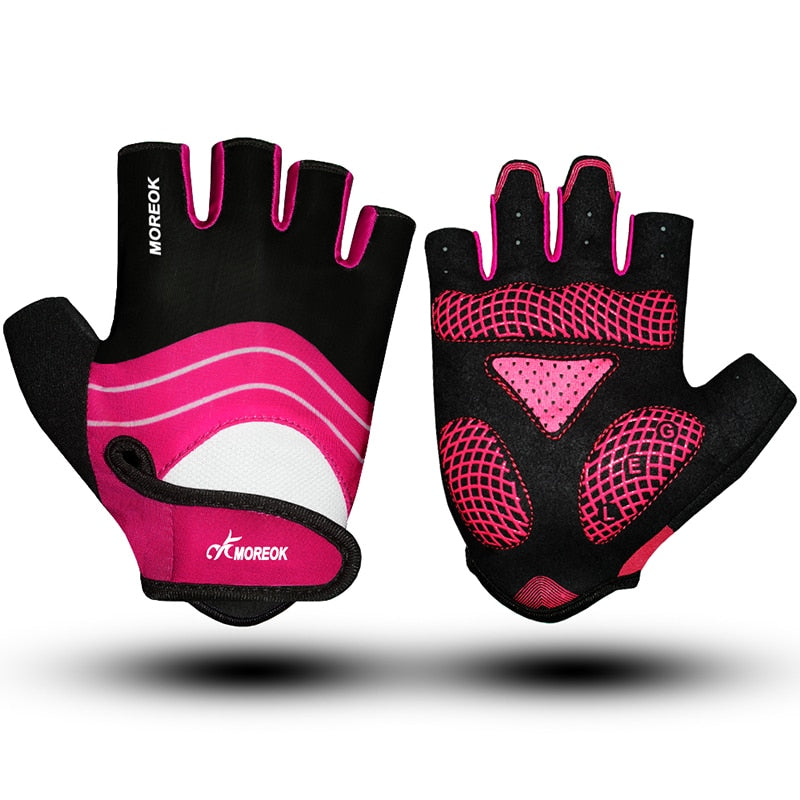 BIKINGMOREOK,  Half Finger Bike Gloves. 5mm Liquid Gel Pads, Shock-Absorbing Mountain Bike Gloves.