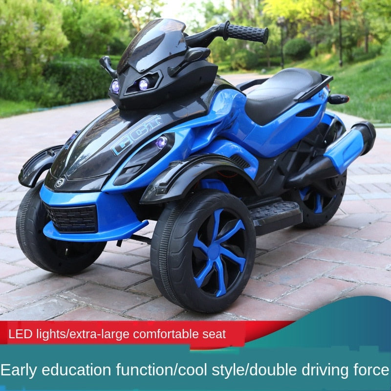 Children's Electric Motorcycle, Tricycle, Electric Car. Baby Dual Drive Motorbike for Kids.