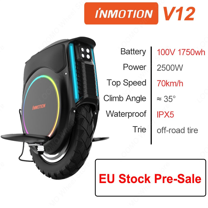INMOTION V12 Multifunctional, Touch Screen , V12 High Torque Version Inmotion V12 E-Unicycle