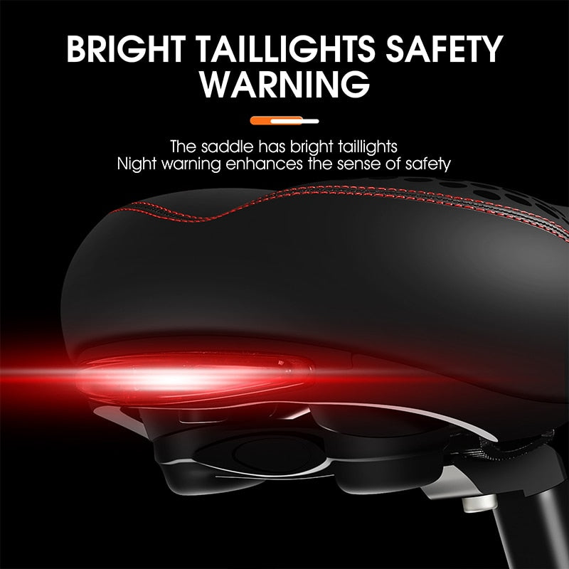 WEST BIKING Bicycle Saddle with Tail Light. Soft Comfortable Bike Hollow Cycling Bicycle Saddle