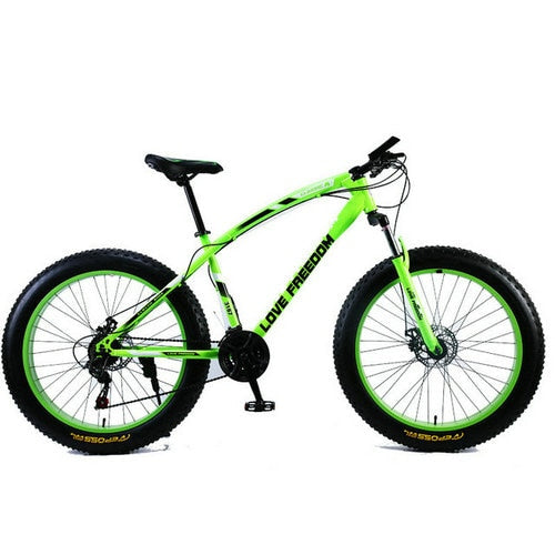Love Freedom 7/21/24/27 Speed Mountain Bike 26 * 4.0 Fat Tire Bikes w/ Shock Absorbents.