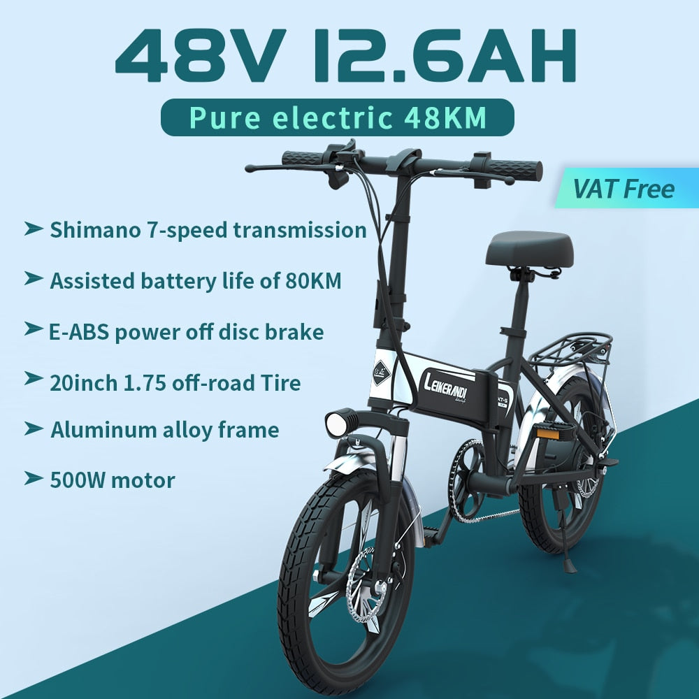 SLUDA New XT5 Folding Mini Electric Bike 500w Brushless Motor Aluminum Alloy Aldult EBicycle Lithium Battery Portable Road Ebike