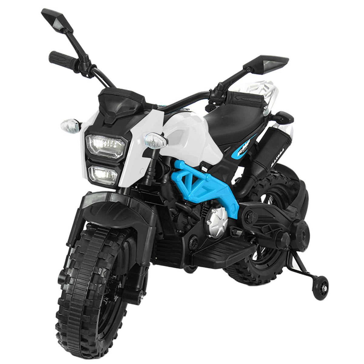 Children's Motorcycle with Training Wheels Battery Powered Electric Dirt Bike