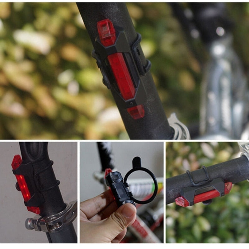 Rechargeable USB LED Bicycle Tail Light  Bike Safety  Front and Rear Flashing Lights.