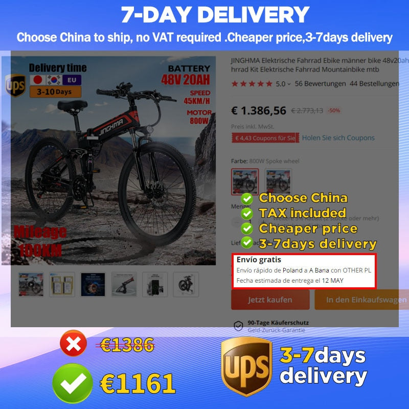 JINGHMA R3 Electric Bicycle 800W 48V20Ah Adult Men's Bike 2022 New Folding Electric Bicycle Mountain Ebike